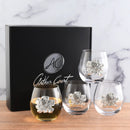 Magnolia Stemless Wine Glasses - Set of 4 by Arthur Court Designs