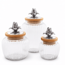 Magnolia Knob Glass Canisters