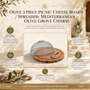 Olive 3 Piece Picnic Cheese Board / Spreader
