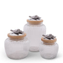 Olive Knob Glass Canisters