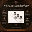 Concho Pattern Napkin Rings Set of 4