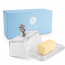 Glass Butter Dish - Concho by Arthur Court Designs