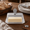 Glass Butter Dish - Concho by Arthur Court Designs