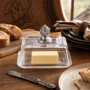 Glass Butter Dish - Concho by Arthur Court Designs
