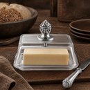 Glass Butter Dish - Concho by Arthur Court Designs