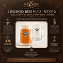Longhorn Beer Mugs - Set of 2 by Arthur Court Designs
