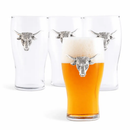 Longhorn Beer Pint Glasses - Set of 4 by Arthur Court Designs