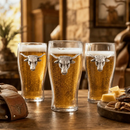 Longhorn Beer Pint Glasses - Set of 4 by Arthur Court Designs