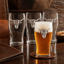 Longhorn Beer Pint Glasses - Set of 4 by Arthur Court Designs