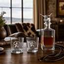 Longhorn Decanter Set with Pair of Glasses by Arthur Court Designs