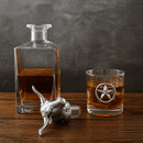 Longhorn Decanter Set with Pair of Glasses by Arthur Court Designs