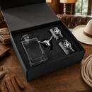 Longhorn Decanter Set with Pair of Glasses by Arthur Court Designs