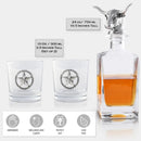 Longhorn Decanter Set with Pair of Glasses by Arthur Court Designs