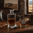 Western Concho Decanter Set with Glasses by Arthur Court Designs