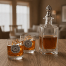 Western Concho Decanter Set with Glasses by Arthur Court Designs