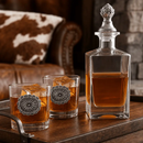 Western Concho Decanter Set with Glasses by Arthur Court Designs