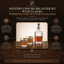 Western Concho Decanter Set with Glasses by Arthur Court Designs