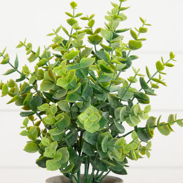 10" Artificial Baby Blue Eucalyptus in Decorative Planter - Set of 3, photo 2 of 7