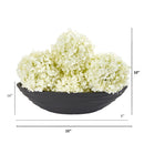 10” Artificial Hydrangea Balls (Set of 4) with Vase