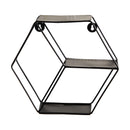 10” Black Matte Hexagon Wall Shelf