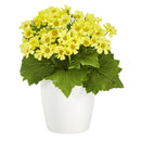 10” Daisy Artificial Plant in White Planter