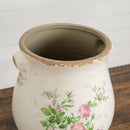 10" Floral Print Tuscan Ceramic Scroll Planter
