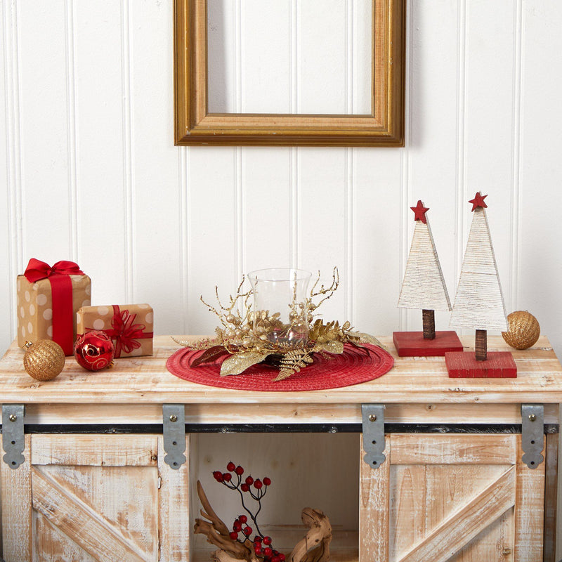 10” Golden Artificial Christmas Candelabrum, photo 5 of 5