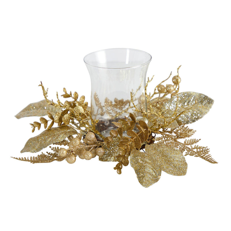 10” Golden Artificial Christmas Candelabrum, photo 3 of 5