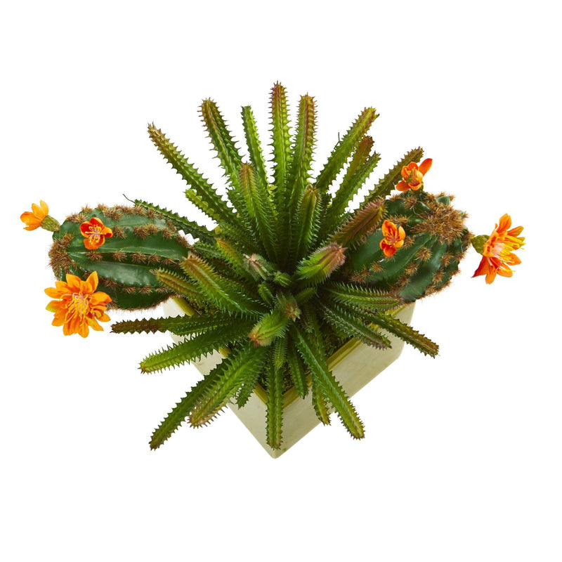 10” Mixed Succulent Artificial Plant in Green Planter, photo 3 of 3