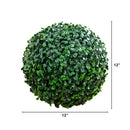 12" UV Resistant Artificial Boxwood Ball (Indoor/Outdoor) - Set of 2