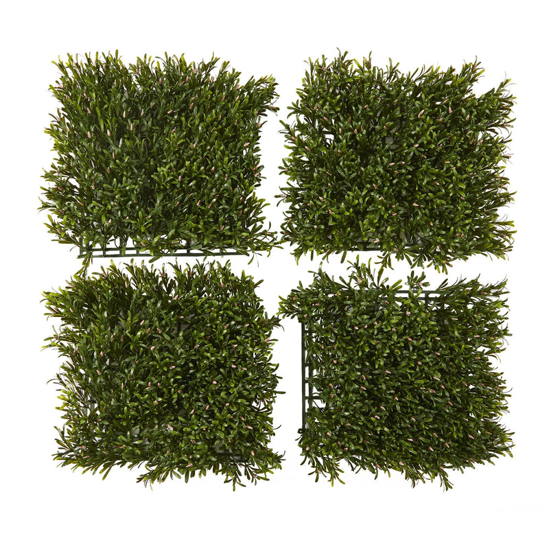 10.5” x 10.5” Rosemary Artificial Wall Mat UV Resistant (Indoor/Outdoor) (Set of 4) Trellis