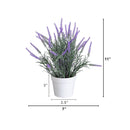 11” Artificial Lavender Plant in White Pot - Set of 3