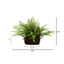 Mixed Fern w/Twig and Moss Basket by Nearly Natural