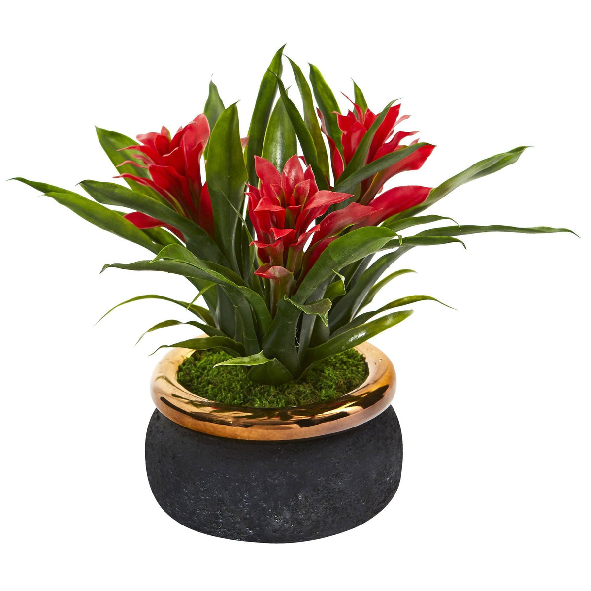 11” Bromeliad Artificial Plant in Stoneware Planter, photo 6 of 6