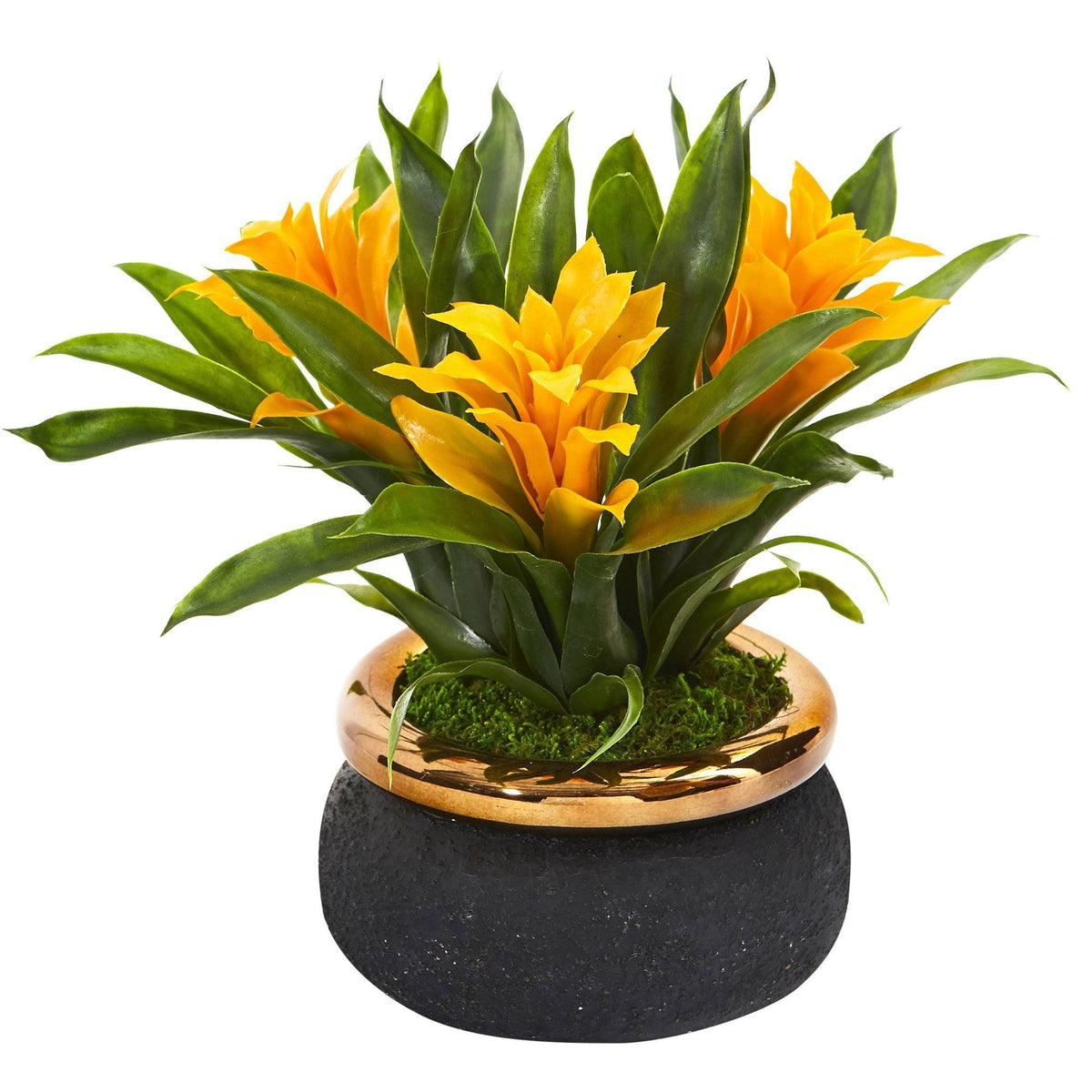 11” Bromeliad Artificial Plant in Stoneware Planter, photo 5 of 6