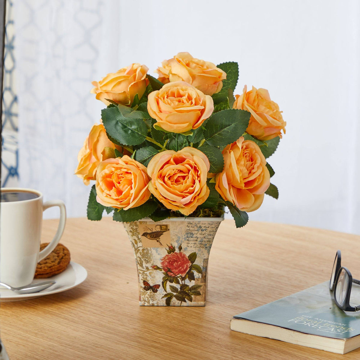 11” Rose Artificial Arrangement in Floral Vase, photo 5 of 6