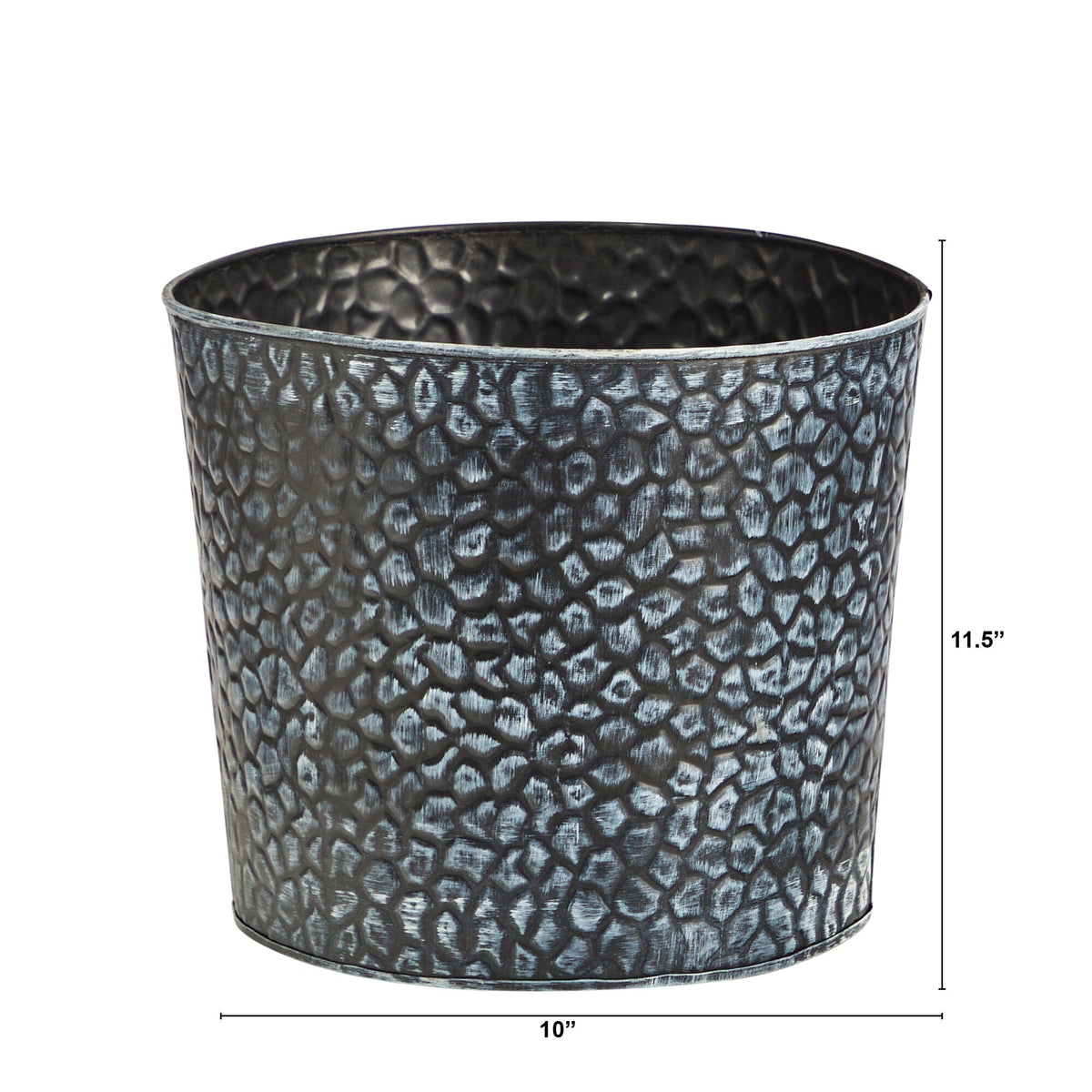 11.5” Embossed Tin Bucket with Pebble Pattern, photo 3 of 3