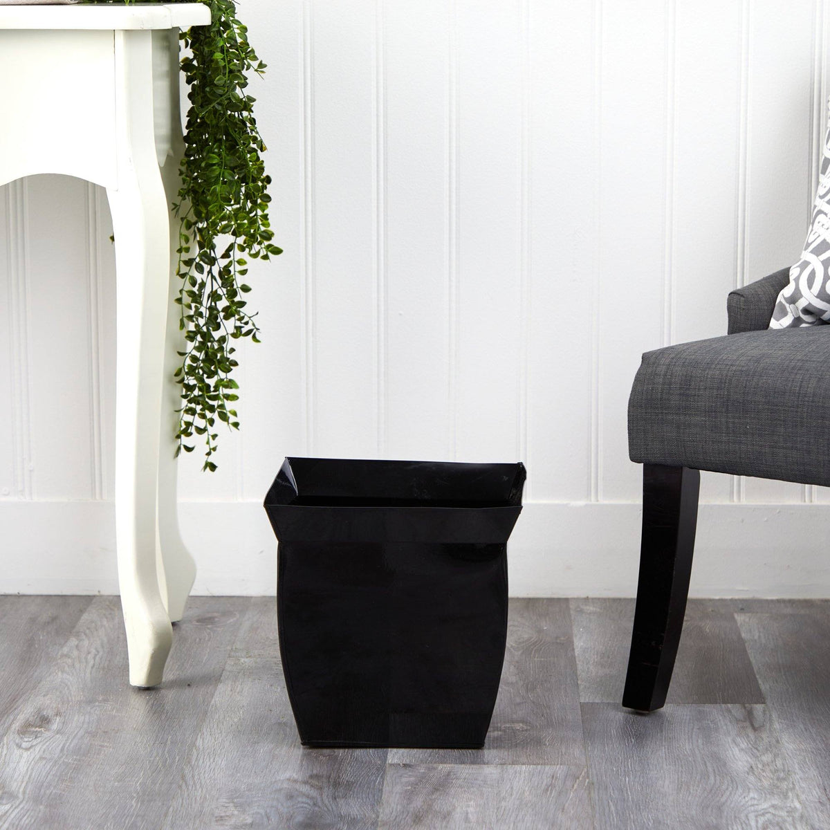 11.75” Fluted Metal Square Planter, photo 3 of 6