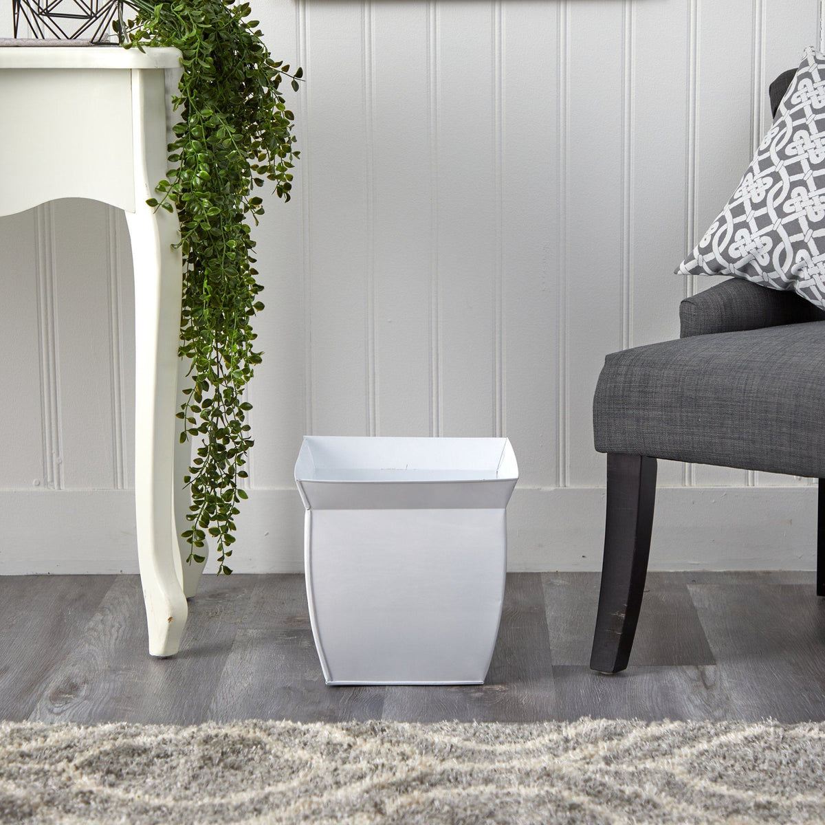 11.75” Fluted Metal Square Planter, photo 6 of 6