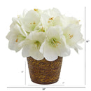 12” Amaryllis Artificial Arrangement in Basket