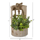 12” Eucalyptus and Sedum Artificial Plant in Faucet Planter