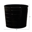 12” Farmhouse Black Metal Ribbed Planter