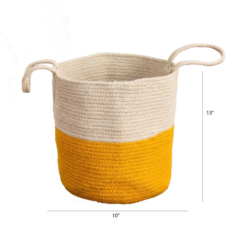 12” Handmade Natural Cotton Woven  Planter, photo 3 of 4