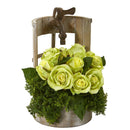 12” Rose Artificial Arrangement in Faucet Planter
