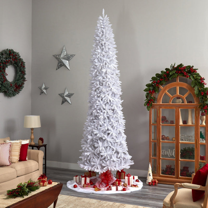 12’ Slim White Artificial Christmas Tree with 3235 Bendable Branches, photo 5 of 6