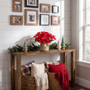 13" Artificial Poinsettia Arrangement in Burlap Planter - Set of 2