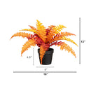 13” Autumn Artificial Fall Boston Fern Plant