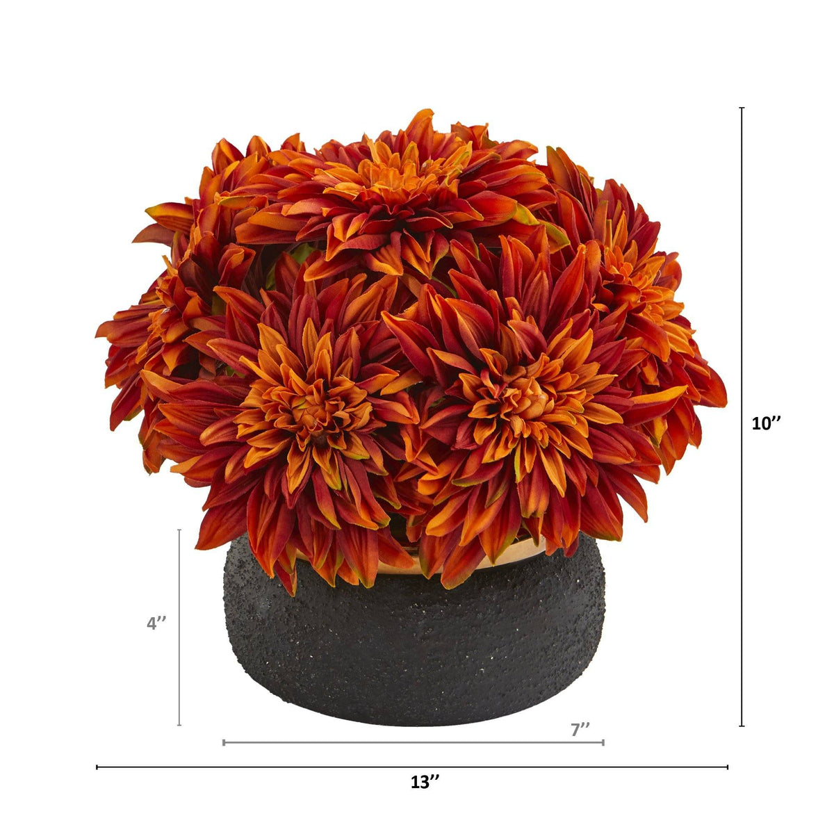 13” Dahlia Artificial Arrangement in Stoneware Vase, photo 2 of 4