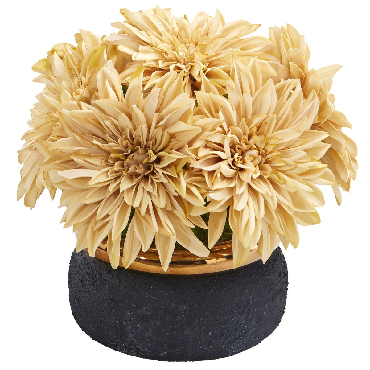 13” Dahlia Artificial Arrangement in Stoneware Vase, photo 3 of 4