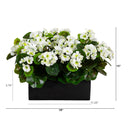 Artificial Geranium in Rectangular Planter UV Resistant (Indoor/Outdoor) by Nearly Natural